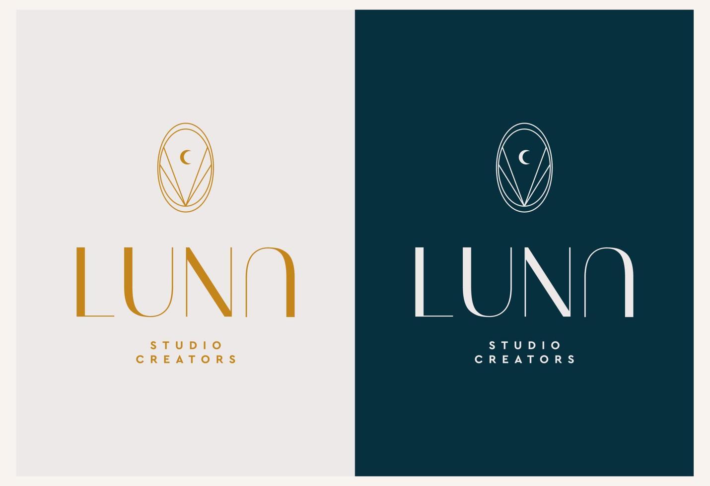Vektor abstrakte moderne Set-Logo-Designvorlagen im trendigen linearen Stil in goldenen Farben - Luxus- und Schmuckkonzepte für exklusive Dienstleistungen und Produkte, Beauty- und Spa-Industrie