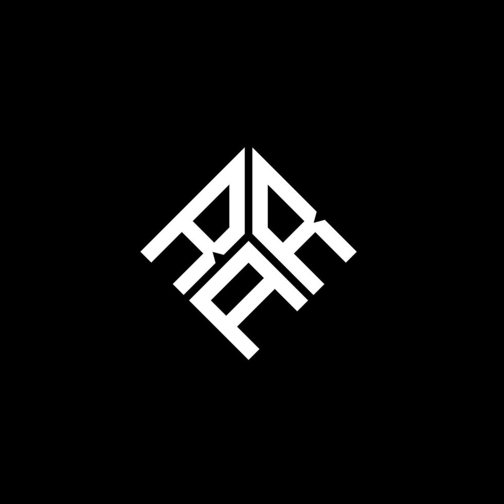 rar-Buchstaben-Logo-Design auf schwarzem Hintergrund. rar kreative Initialen schreiben Logo-Konzept. seltenes Briefdesign. vektor