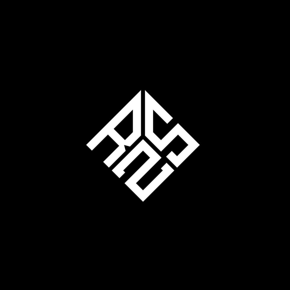 rzs brev logotyp design på svart bakgrund. rzs kreativa initialer brev logotyp koncept. rzs bokstavsdesign. vektor