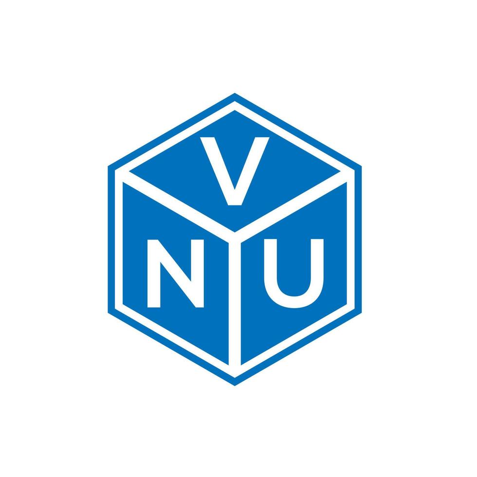 vnu-Brief-Logo-Design auf schwarzem Hintergrund. vnu kreatives Initialen-Buchstaben-Logo-Konzept. vnu Briefgestaltung. vektor