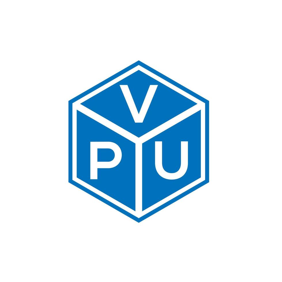 vpu-Brief-Logo-Design auf schwarzem Hintergrund. vpu kreative Initialen schreiben Logo-Konzept. vpu Briefgestaltung. vektor