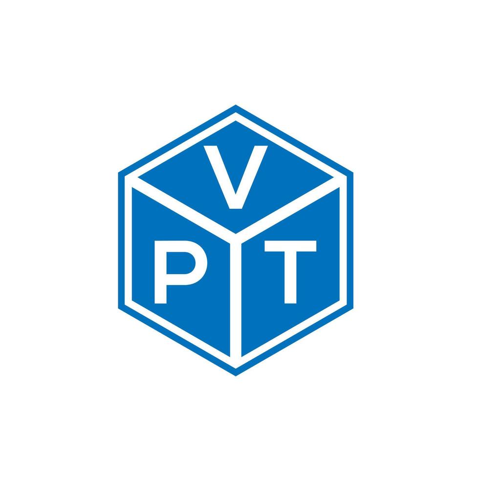 vpt-Brief-Logo-Design auf schwarzem Hintergrund. vpt kreatives Initialen-Brief-Logo-Konzept. vpt Briefgestaltung. vektor