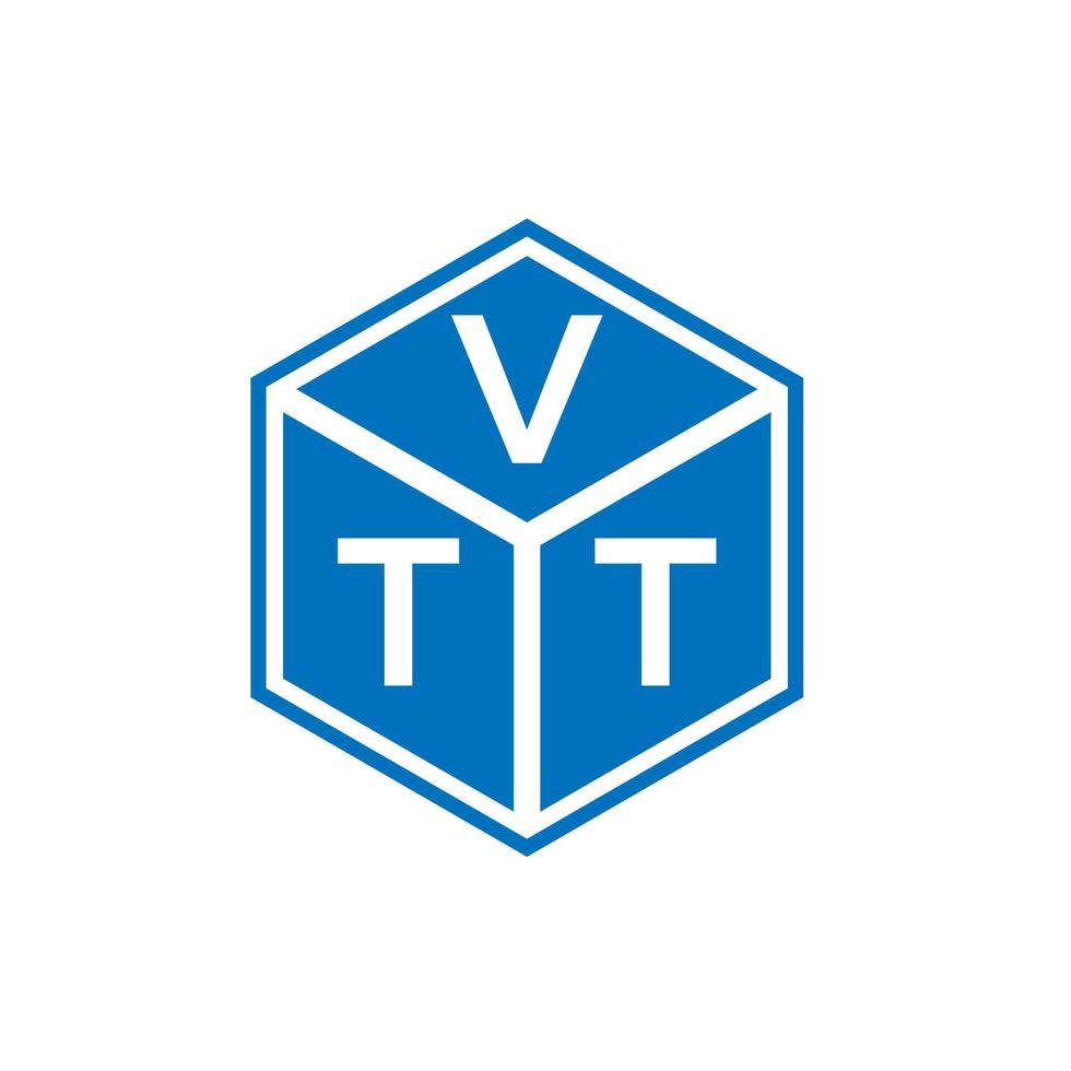 VTT-Brief-Logo-Design auf schwarzem Hintergrund. vtt kreatives Initialen-Brief-Logo-Konzept. vtt Briefgestaltung. vektor