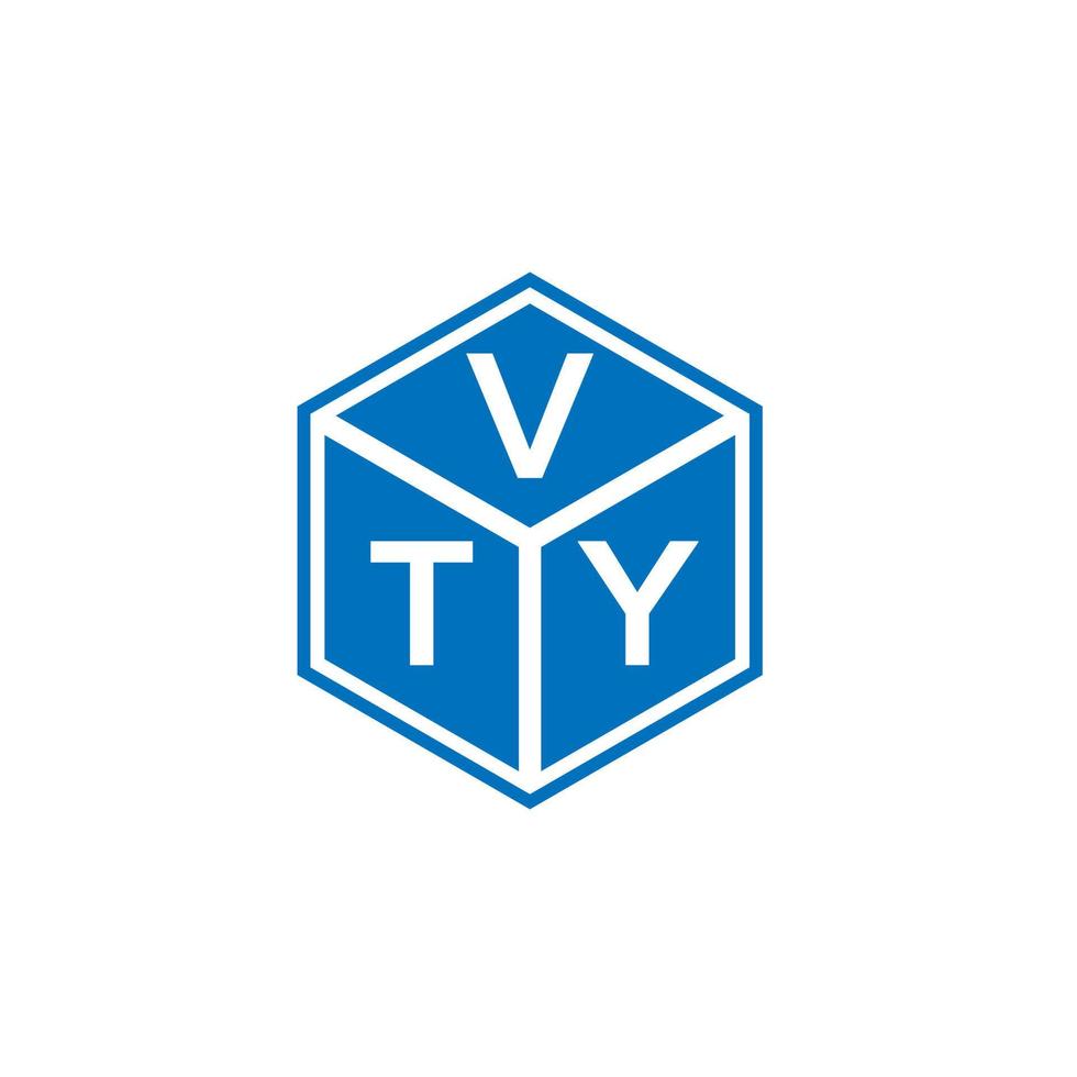 VTY-Brief-Logo-Design auf schwarzem Hintergrund. vty kreative Initialen schreiben Logo-Konzept. vty Briefgestaltung. vektor