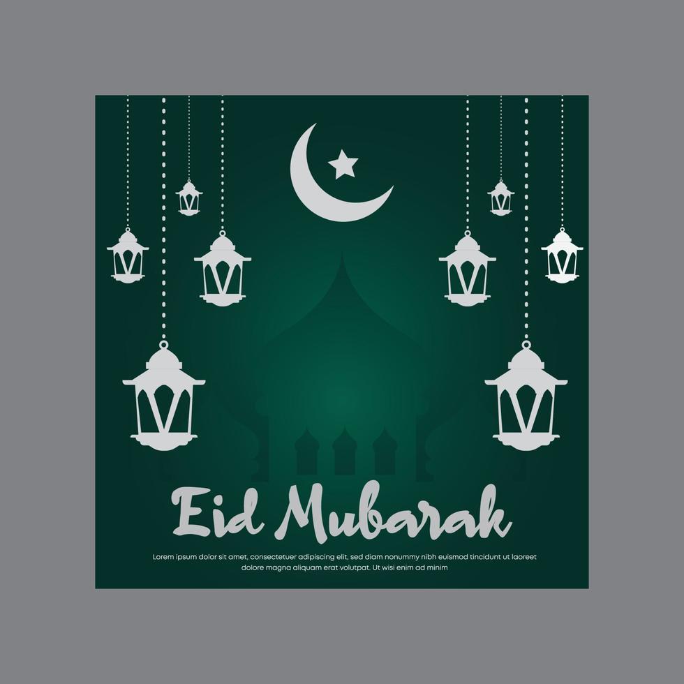 eid mubarak social media-vektorillustrationsdesign vektor