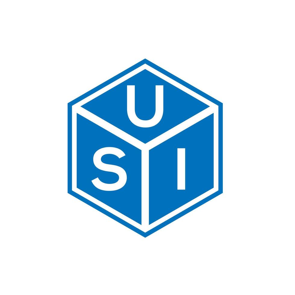 usi brev logotyp design på svart bakgrund. usi kreativa initialer brev logotyp koncept. usi bokstavsdesign. vektor