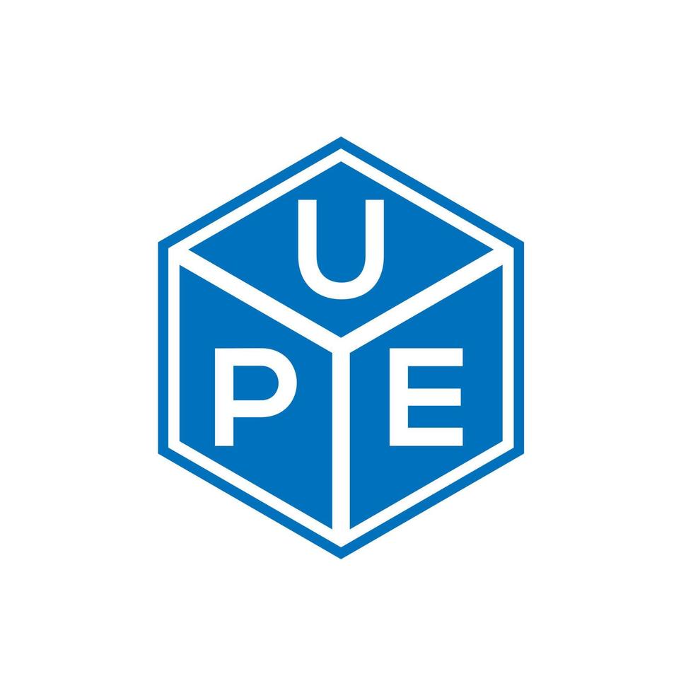 Upe-Brief-Logo-Design auf schwarzem Hintergrund. Upe kreatives Initialen-Buchstaben-Logo-Konzept. Upe-Brief-Design. vektor