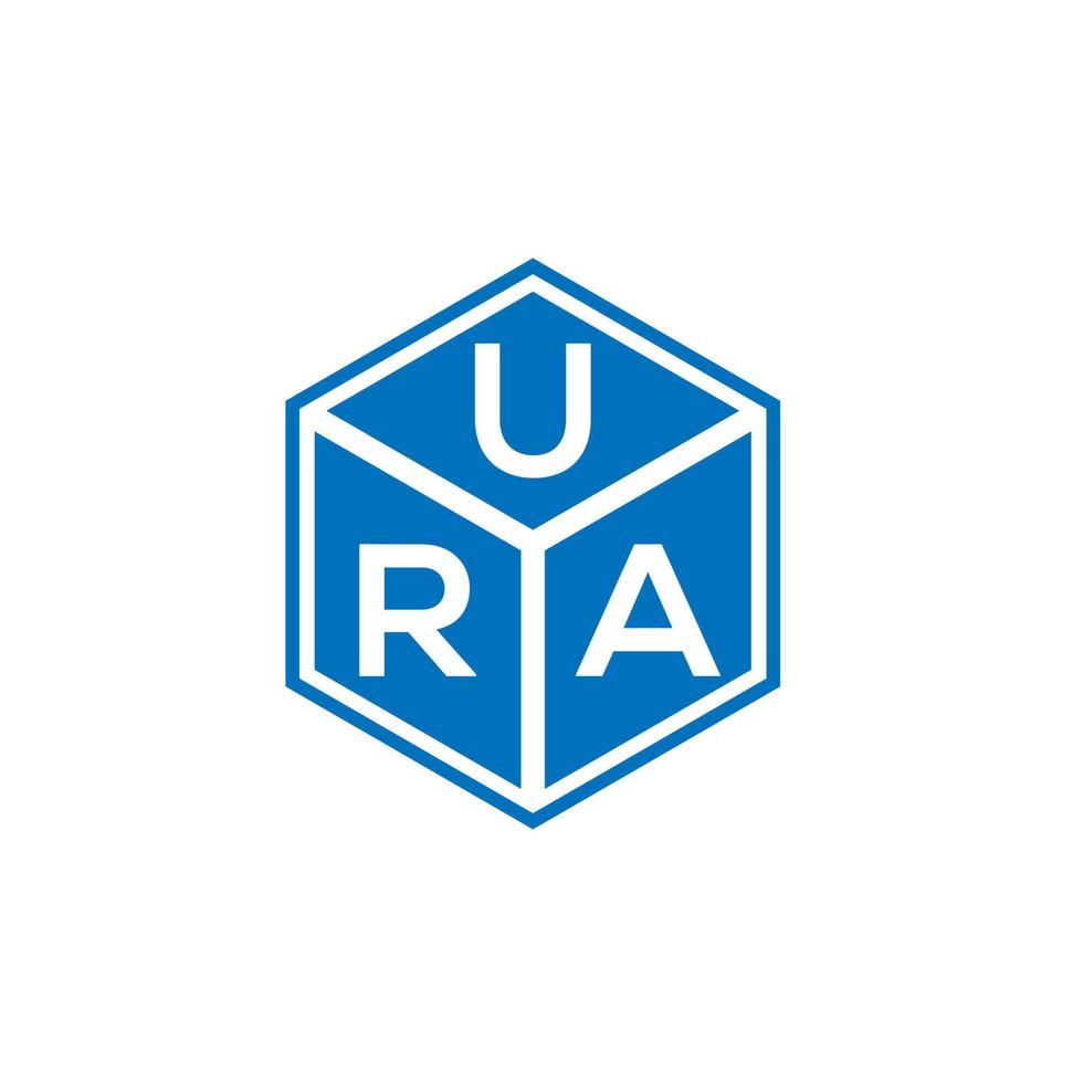 ura brev logotyp design på svart bakgrund. ura kreativa initialer brev logotyp koncept. ura bokstavsdesign. vektor