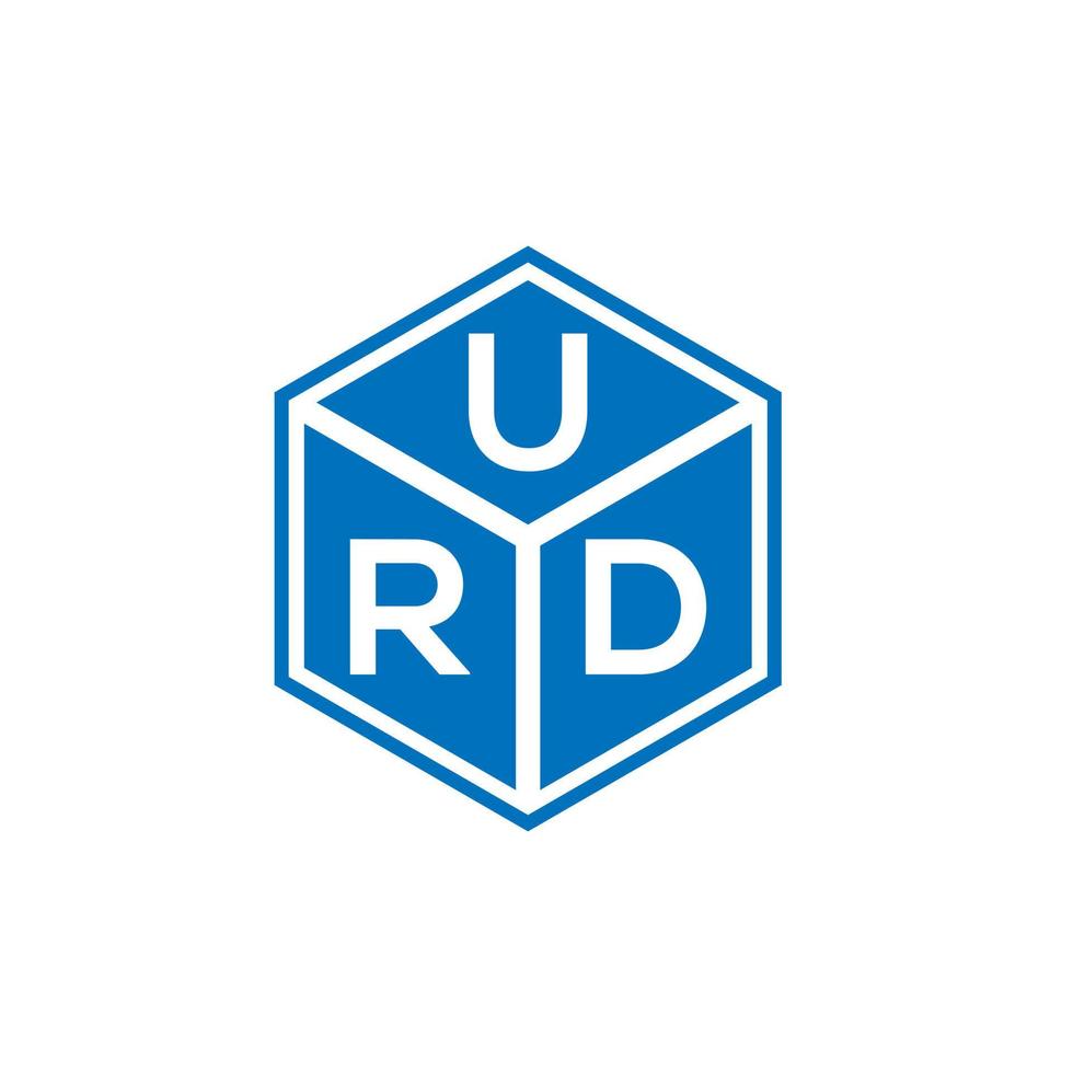 urd-Buchstaben-Logo-Design auf schwarzem Hintergrund. urd kreative Initialen schreiben Logo-Konzept. Urd-Briefgestaltung. vektor