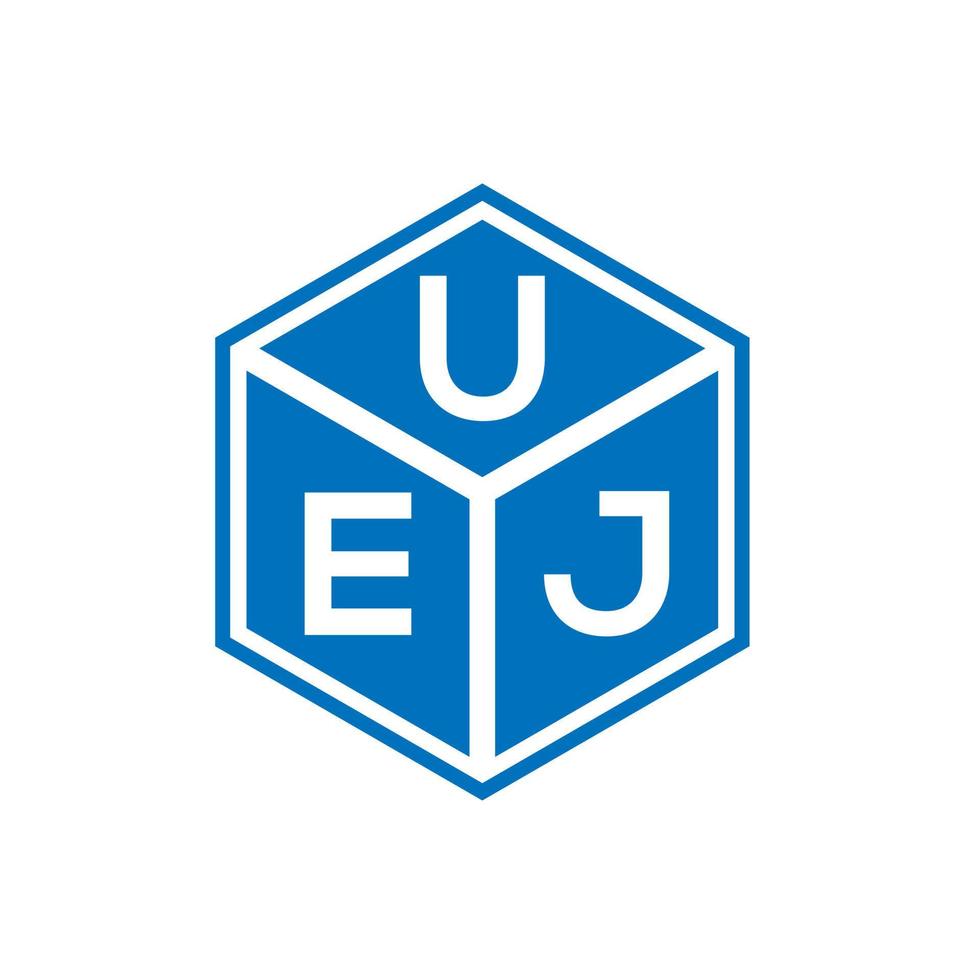 uej brev logotyp design på svart bakgrund. uej kreativa initialer bokstavslogotyp koncept. uej bokstavsdesign. vektor