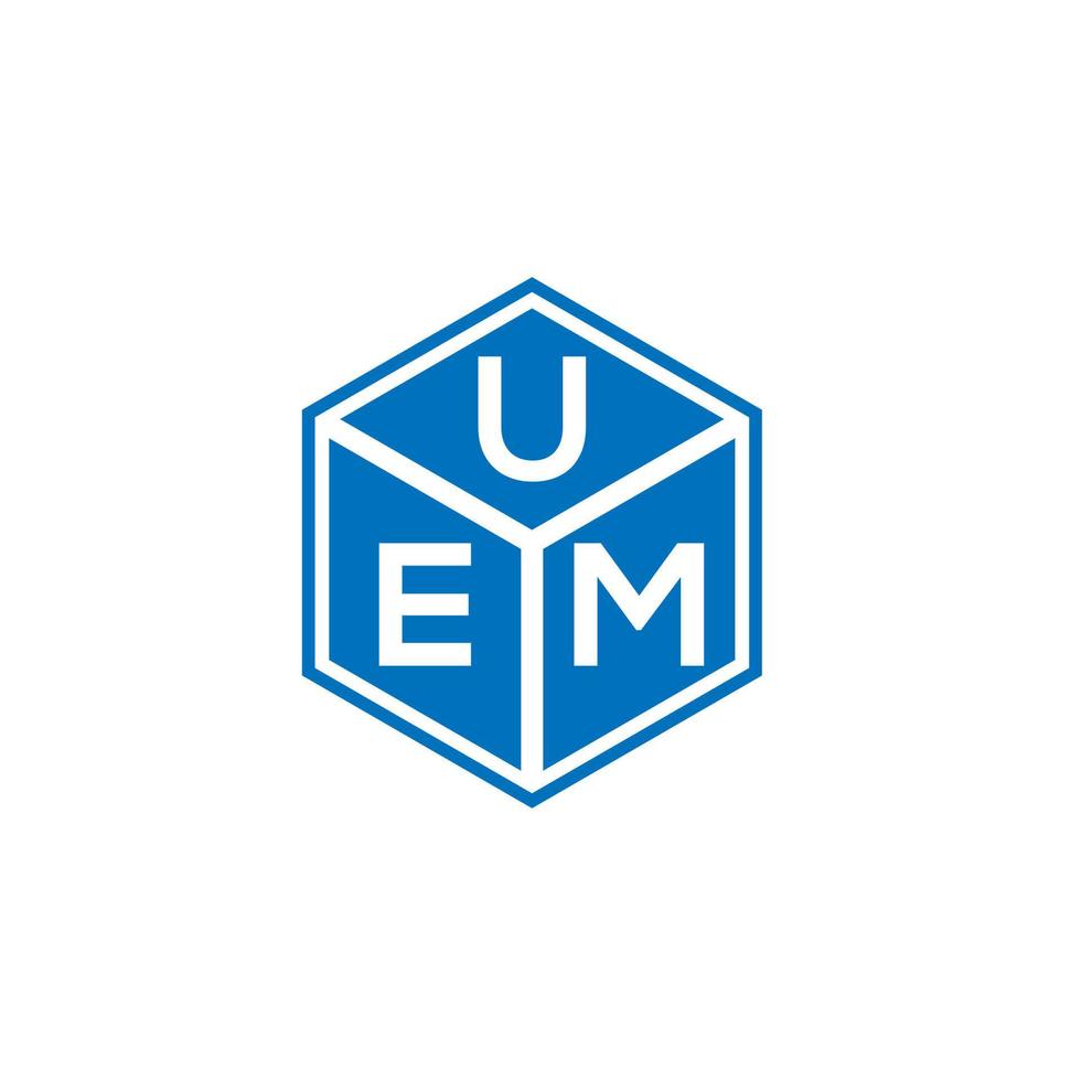 uem-Brief-Logo-Design auf schwarzem Hintergrund. UEM kreatives Initialen-Brief-Logo-Konzept. uem Briefgestaltung. vektor