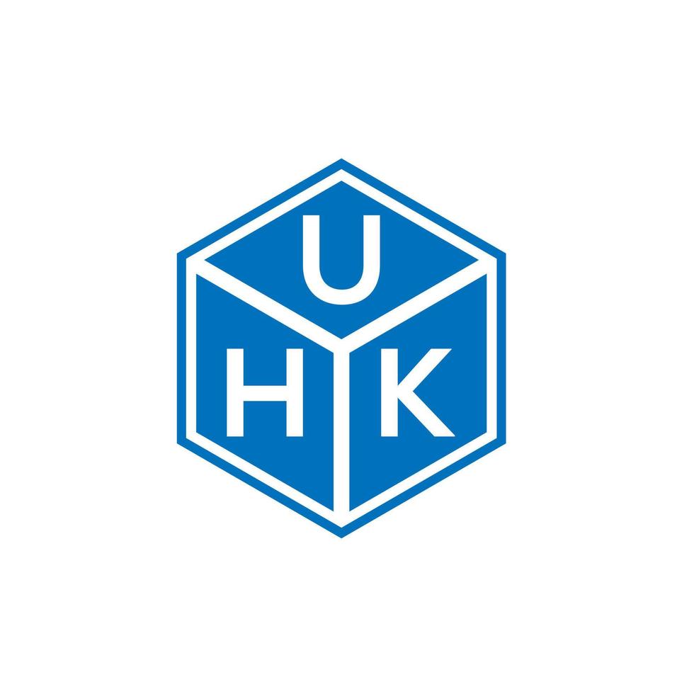 uhk-Buchstaben-Logo-Design auf schwarzem Hintergrund. uhk kreative Initialen schreiben Logo-Konzept. Uhk Briefgestaltung. vektor