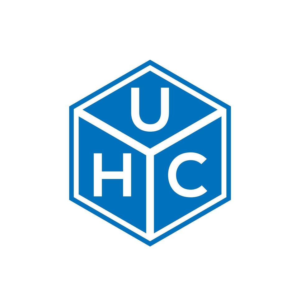 uhc bokstavslogotypdesign på svart bakgrund. uhc kreativa initialer bokstavslogotyp koncept. uhc bokstavsdesign. vektor