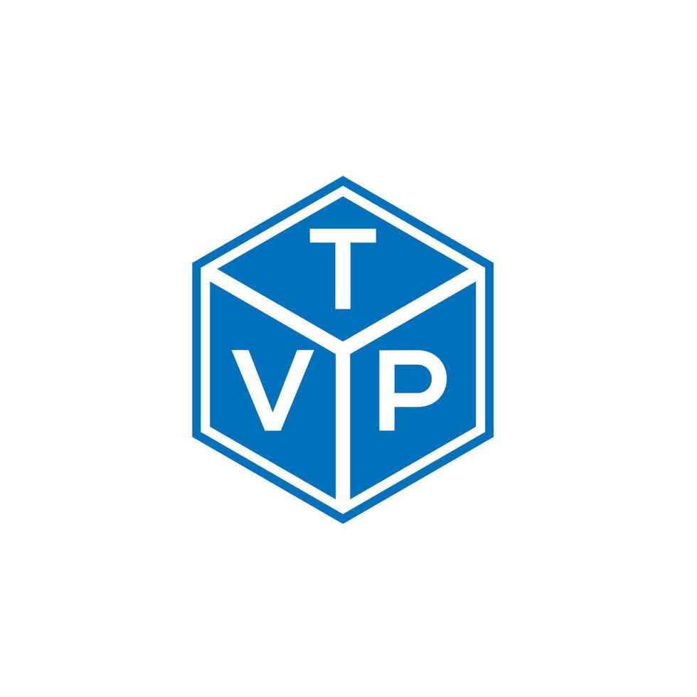 tvp-Buchstaben-Logo-Design auf schwarzem Hintergrund. tvp kreatives Initialen-Buchstaben-Logo-Konzept. tvp Briefgestaltung. vektor