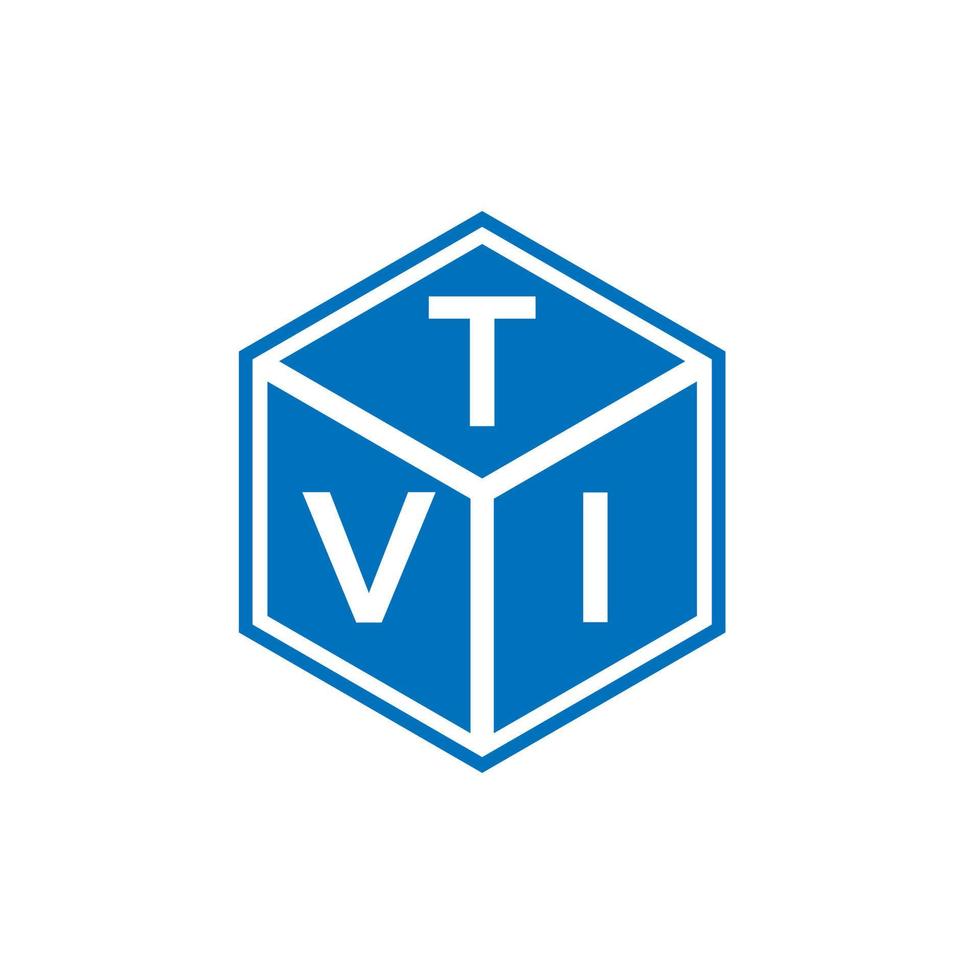 tvi-Brief-Logo-Design auf schwarzem Hintergrund. tvi kreatives Initialen-Buchstaben-Logo-Konzept. tv Briefgestaltung. vektor
