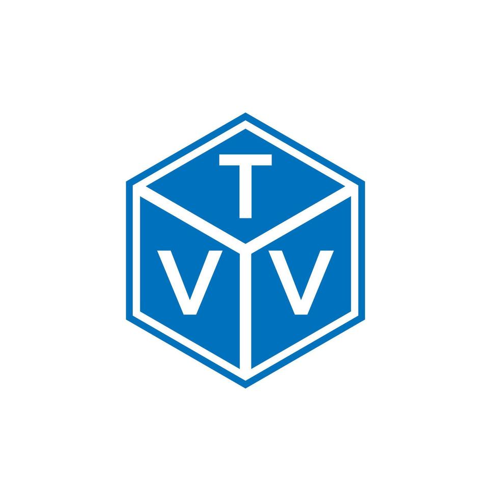 tvv brev logotyp design på svart bakgrund. tvv kreativa initialer brev logotyp koncept. tvv bokstavsdesign. vektor