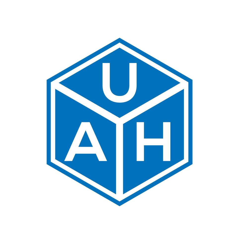 uah-buchstabe-logo-design auf schwarzem hintergrund. uah kreative initialen schreiben logo-konzept. Uah Briefgestaltung. vektor