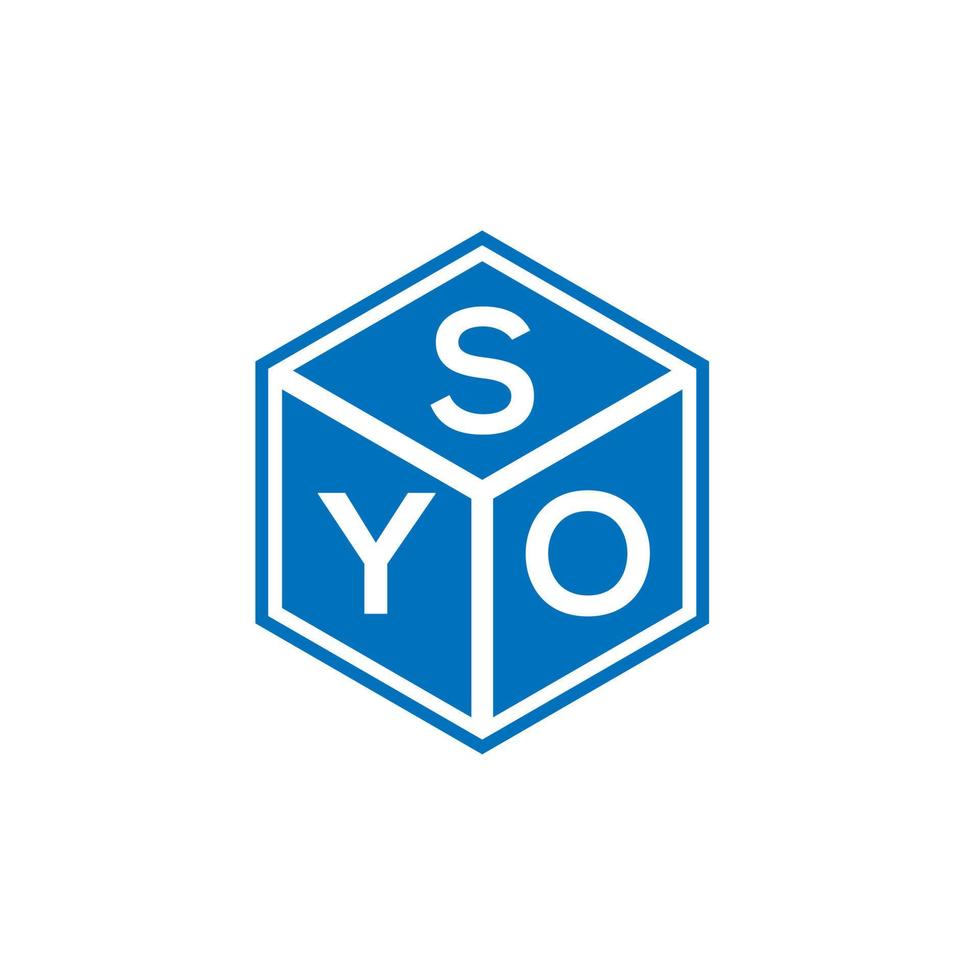 syo brev logotyp design på svart bakgrund. syo kreativa initialer bokstavslogotyp koncept. syo bokstavsdesign. vektor