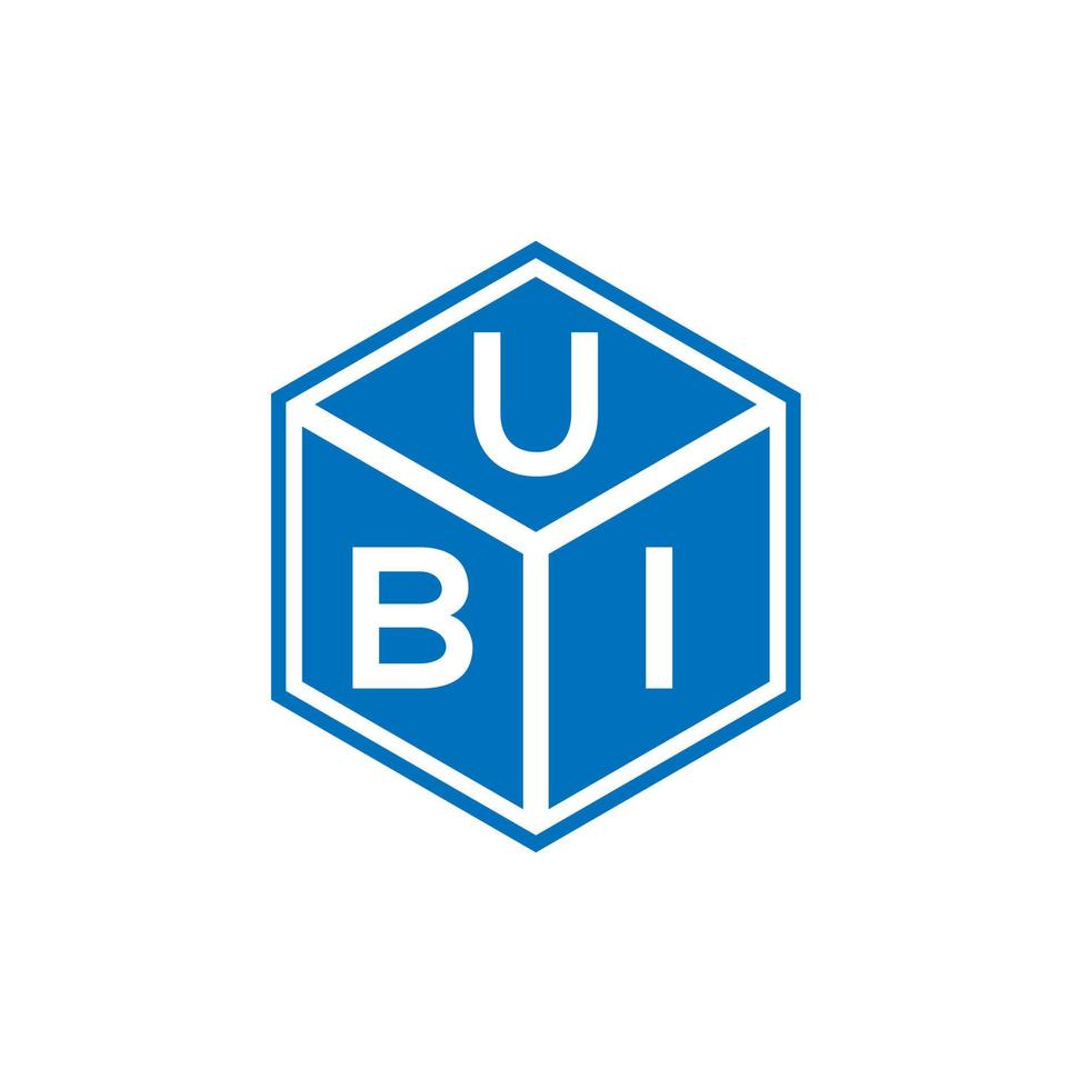 Ubi-Brief-Logo-Design auf schwarzem Hintergrund. ubi creative initials brief logo-konzept. Ubi Briefdesign. vektor