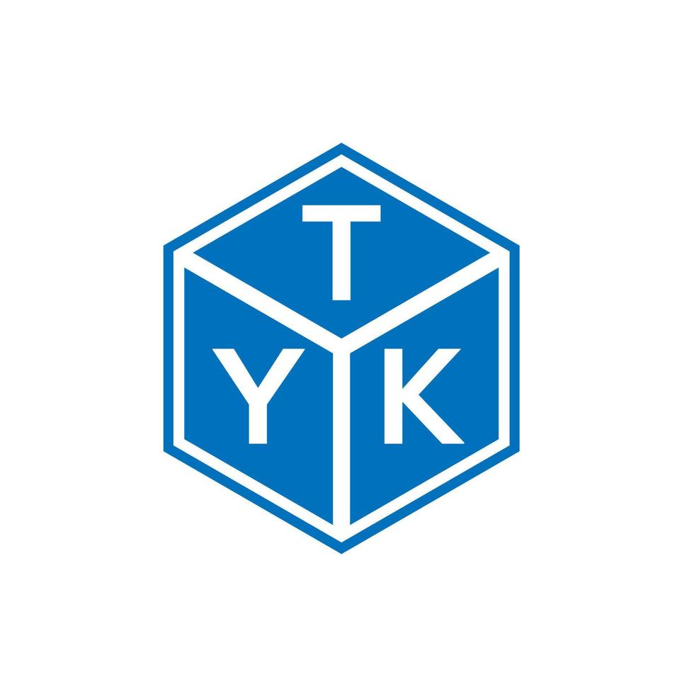 tyk-Buchstaben-Logo-Design auf schwarzem Hintergrund. tyk kreative Initialen schreiben Logo-Konzept. Tyk-Briefgestaltung. vektor