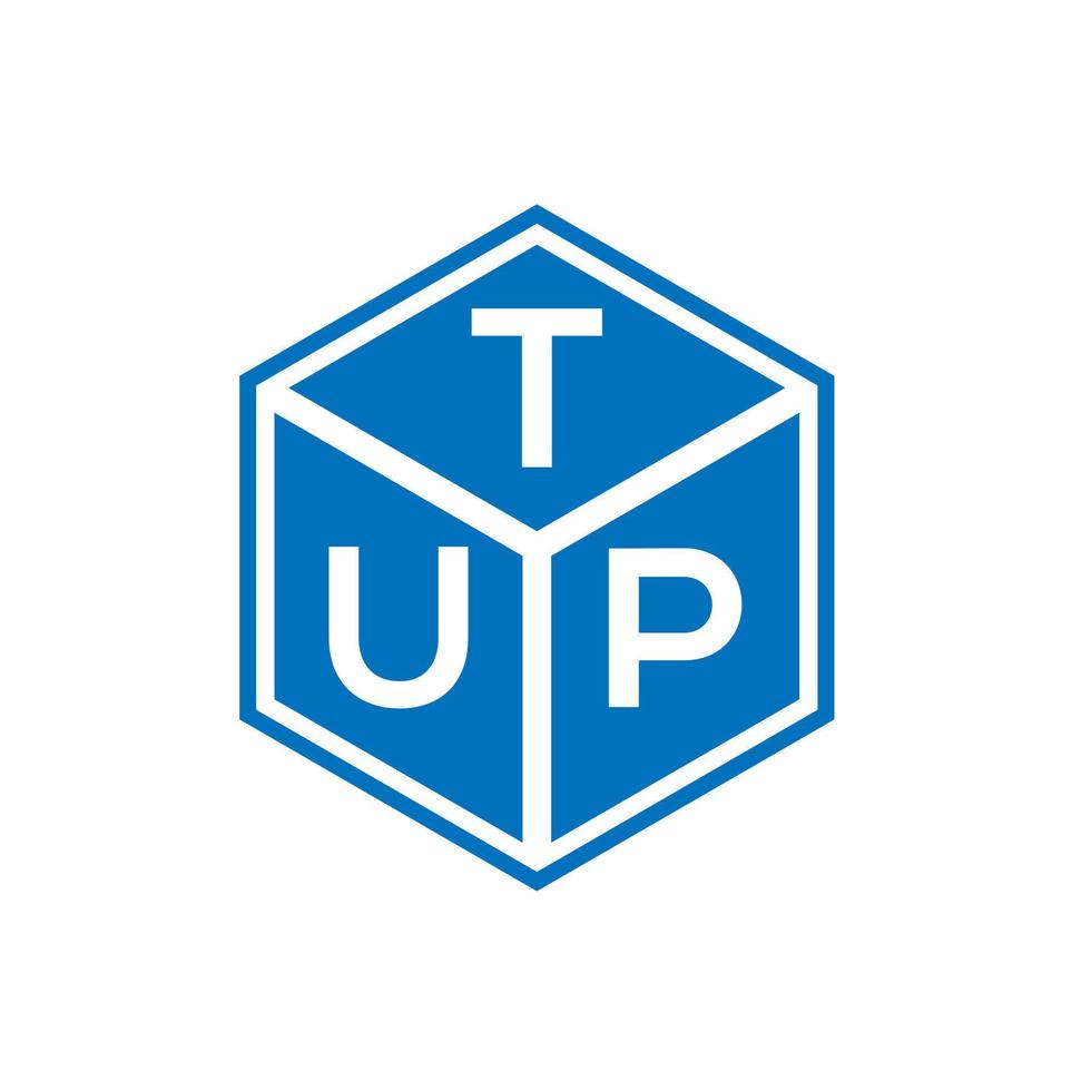 tup-Buchstaben-Logo-Design auf schwarzem Hintergrund. tup kreative Initialen schreiben Logo-Konzept. tup-Buchstaben-Design. vektor