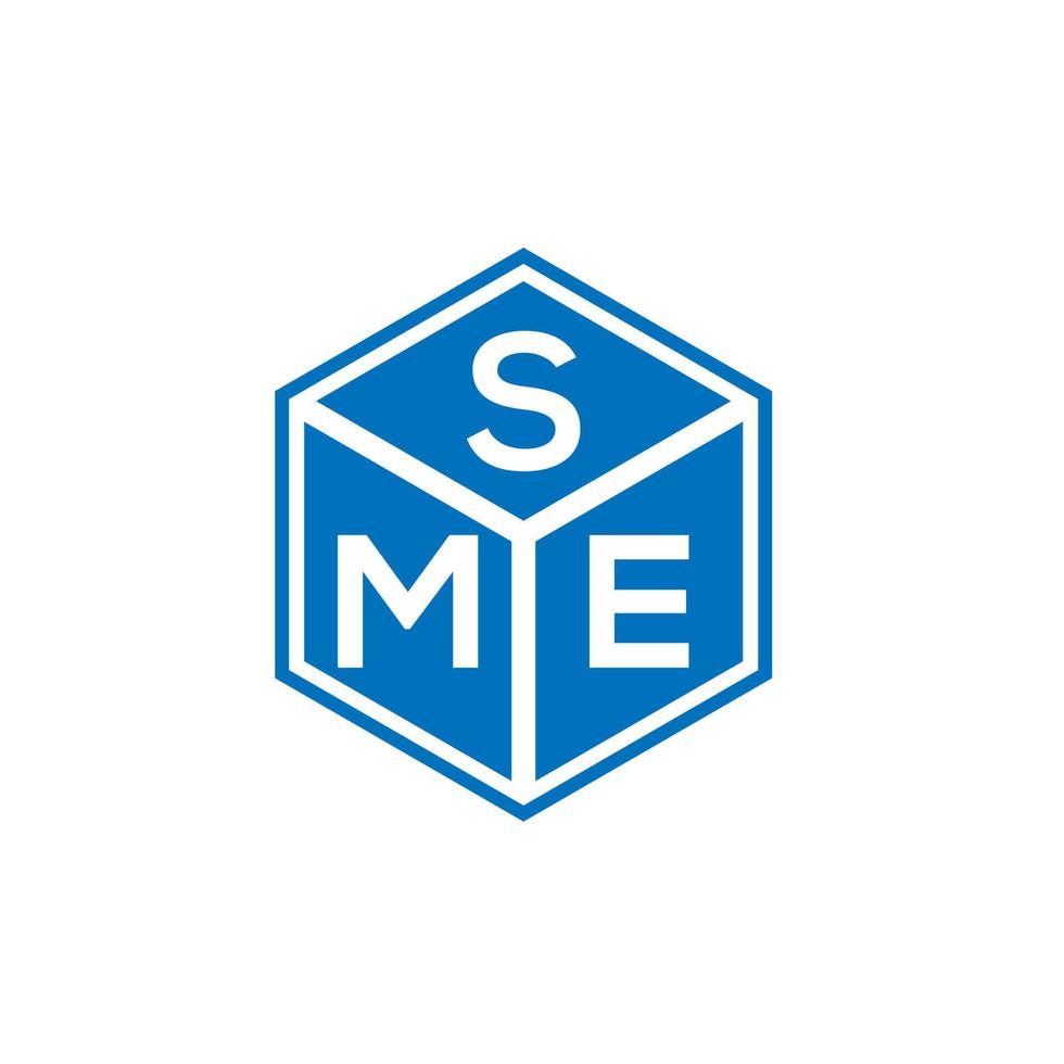 SME-Brief-Logo-Design auf schwarzem Hintergrund. sme kreative Initialen schreiben Logo-Konzept. sme Briefgestaltung. vektor