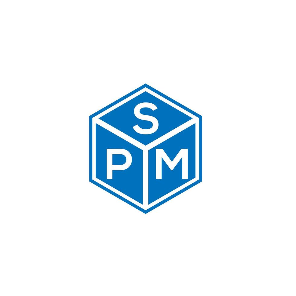 SPM-Brief-Logo-Design auf schwarzem Hintergrund. spm kreative Initialen schreiben Logo-Konzept. spm Briefgestaltung. vektor