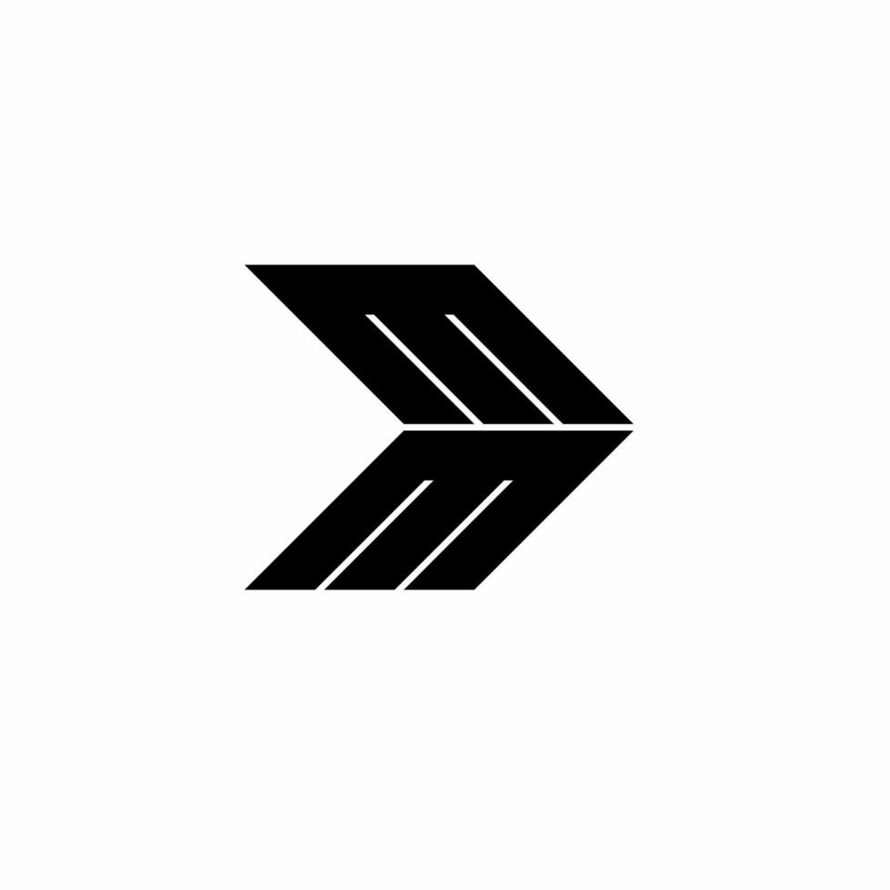 mm m Monogramm-Logo isoliert auf weißem Hintergrund vektor