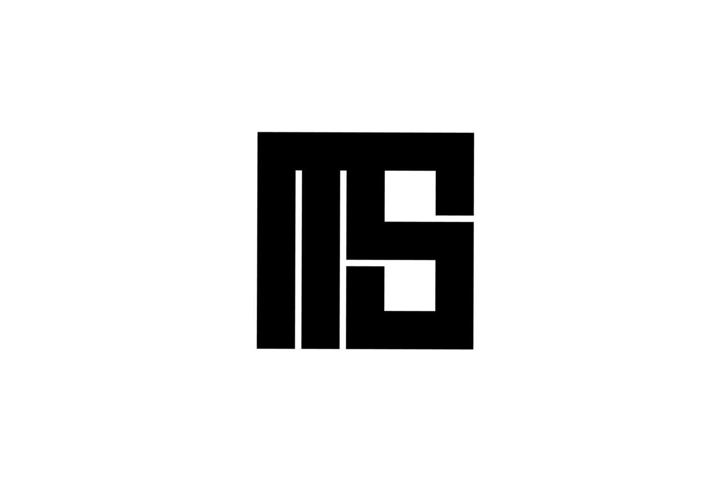 ms sm ms monogram logotyp isolerad på vit bakgrund vektor