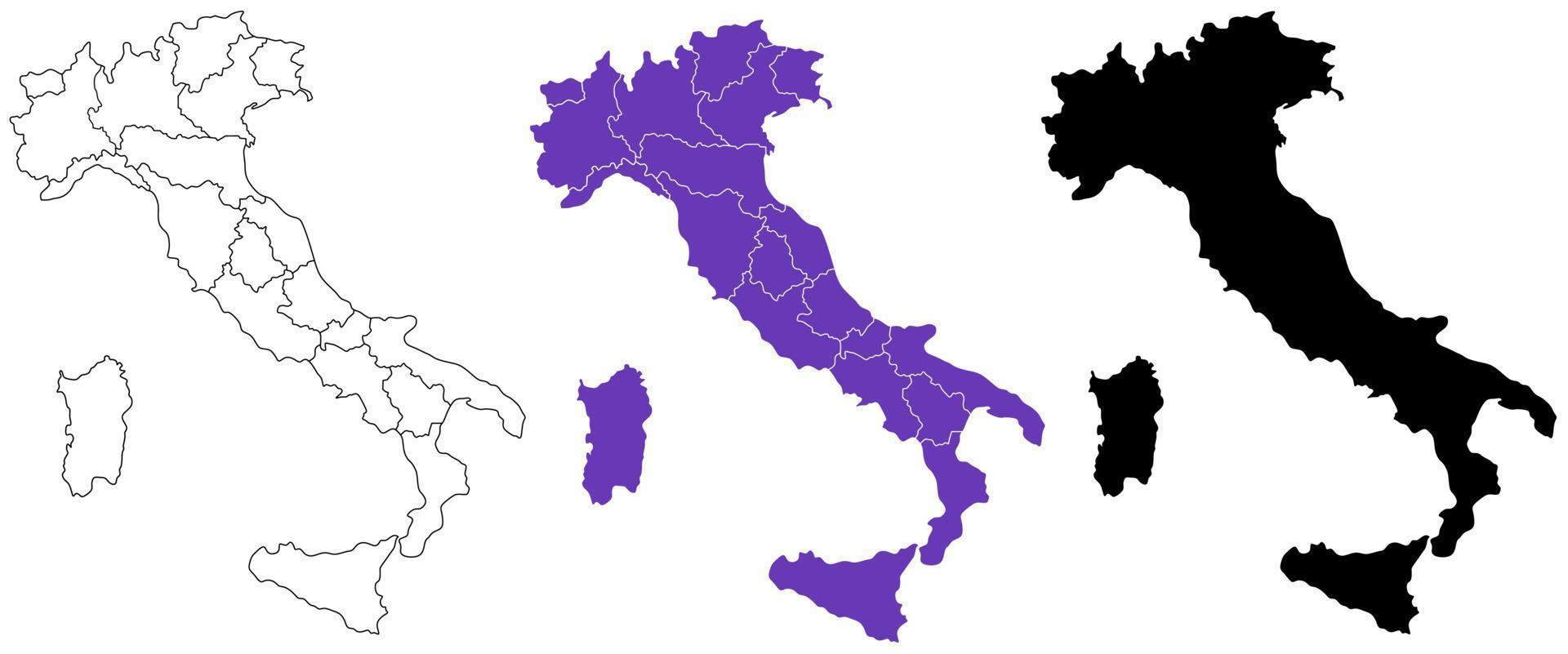 politisk karta republiken italien vektor