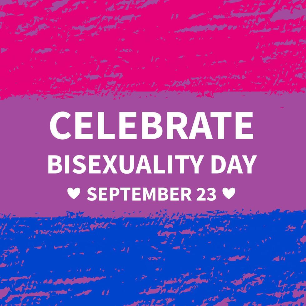 Typografie-Poster zum Tag der Bisexualität. lgbt-gemeinschaftsveranstaltung feiern am 23. september. vektorvorlage für banner, schilder, logodesign, karte vektor
