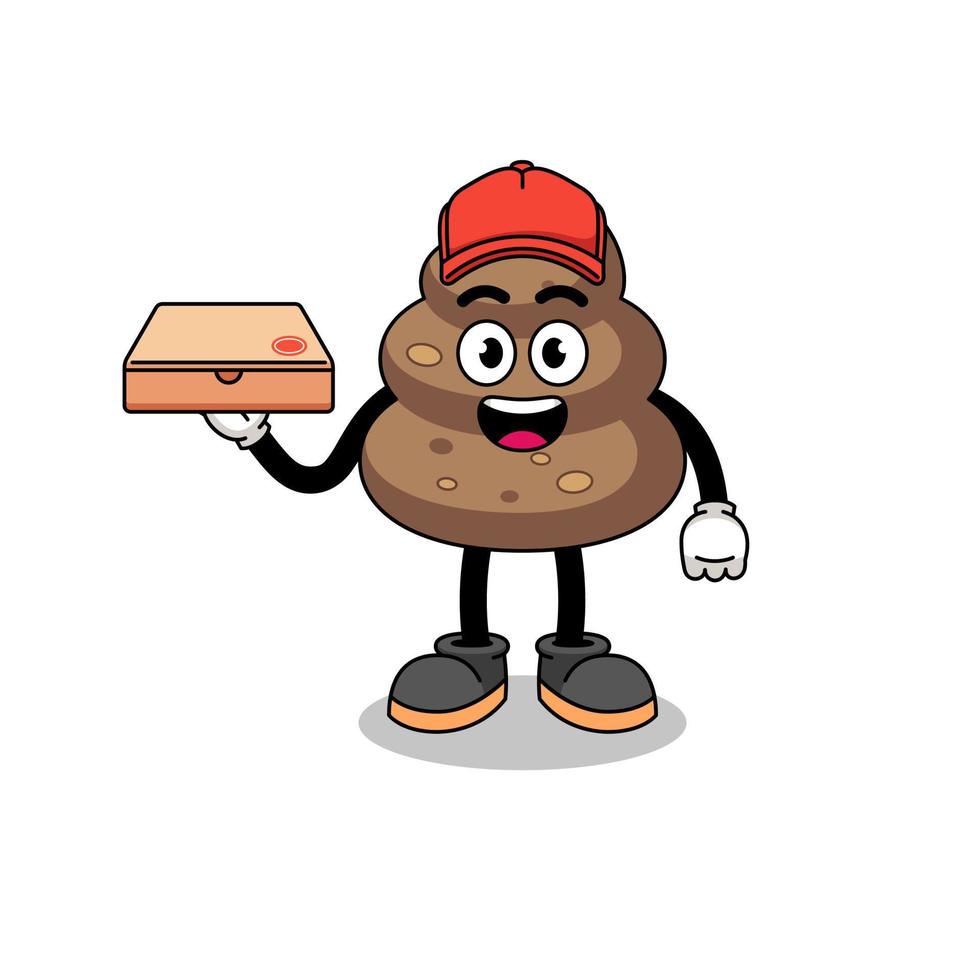 Poop-Illustration als Pizzabote vektor