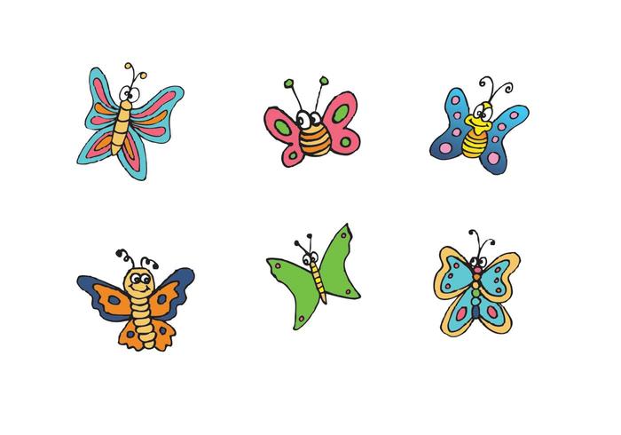 Free Cartoon Schmetterling Vektor Serie