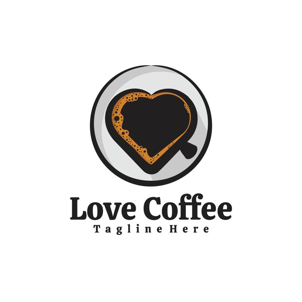 liebe Kaffee-Logo-Kunst vektor