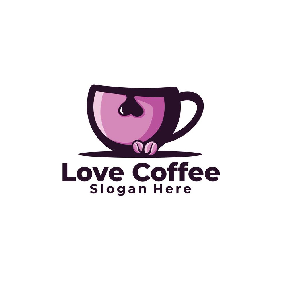 liebe kaffee logo illustration vektor