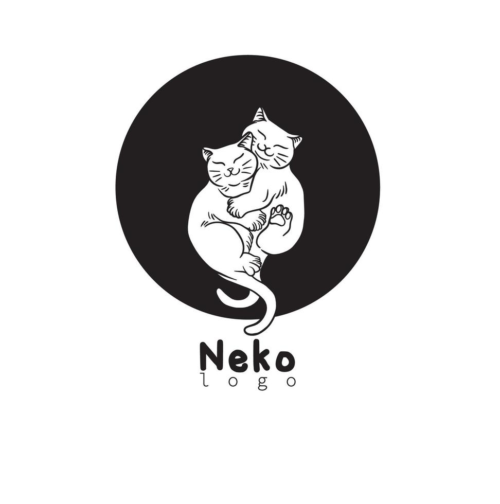 Vektor-Symbol eines Katzen-Tier-Logos mit einer entzückenden Pose vektor
