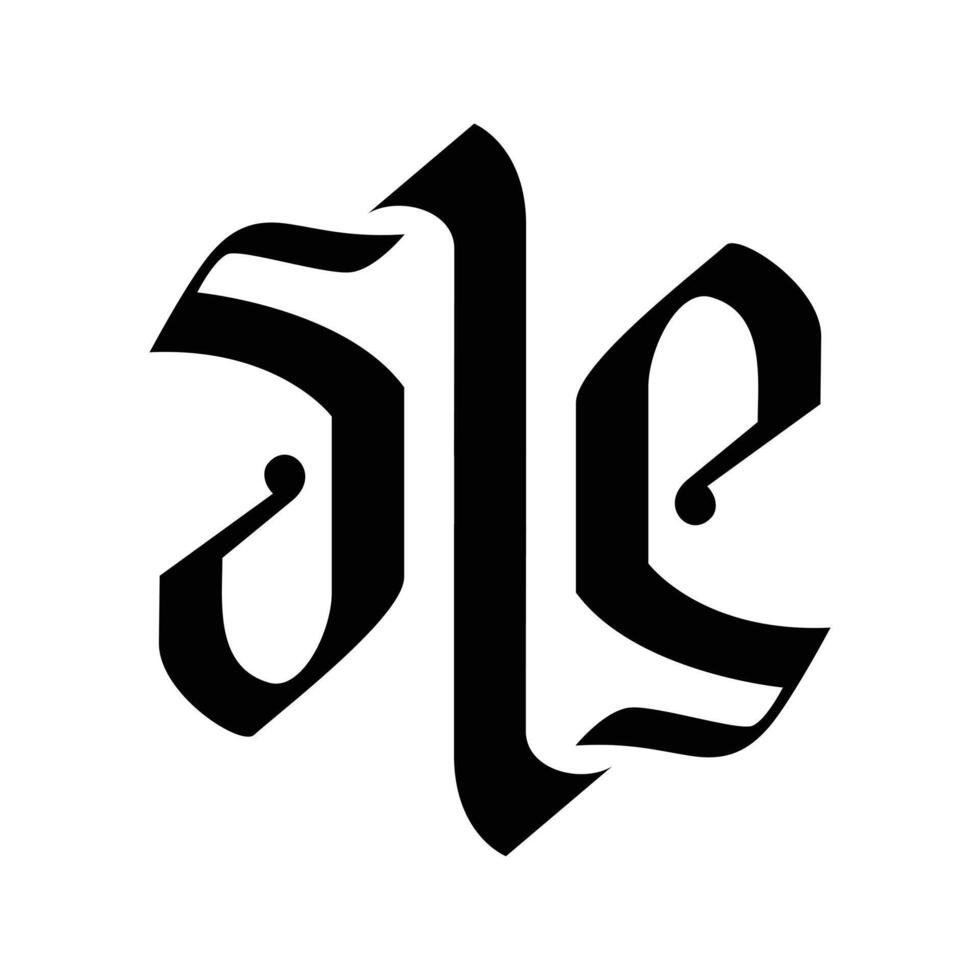 sle ambigram kalligrafi vektor