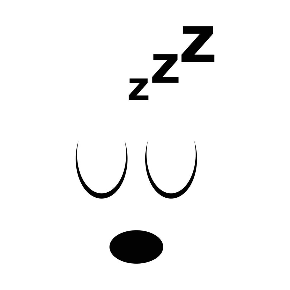 sömn tecknade ansikten. uttrycksfulla ögon och mun vektor illustration ikoner