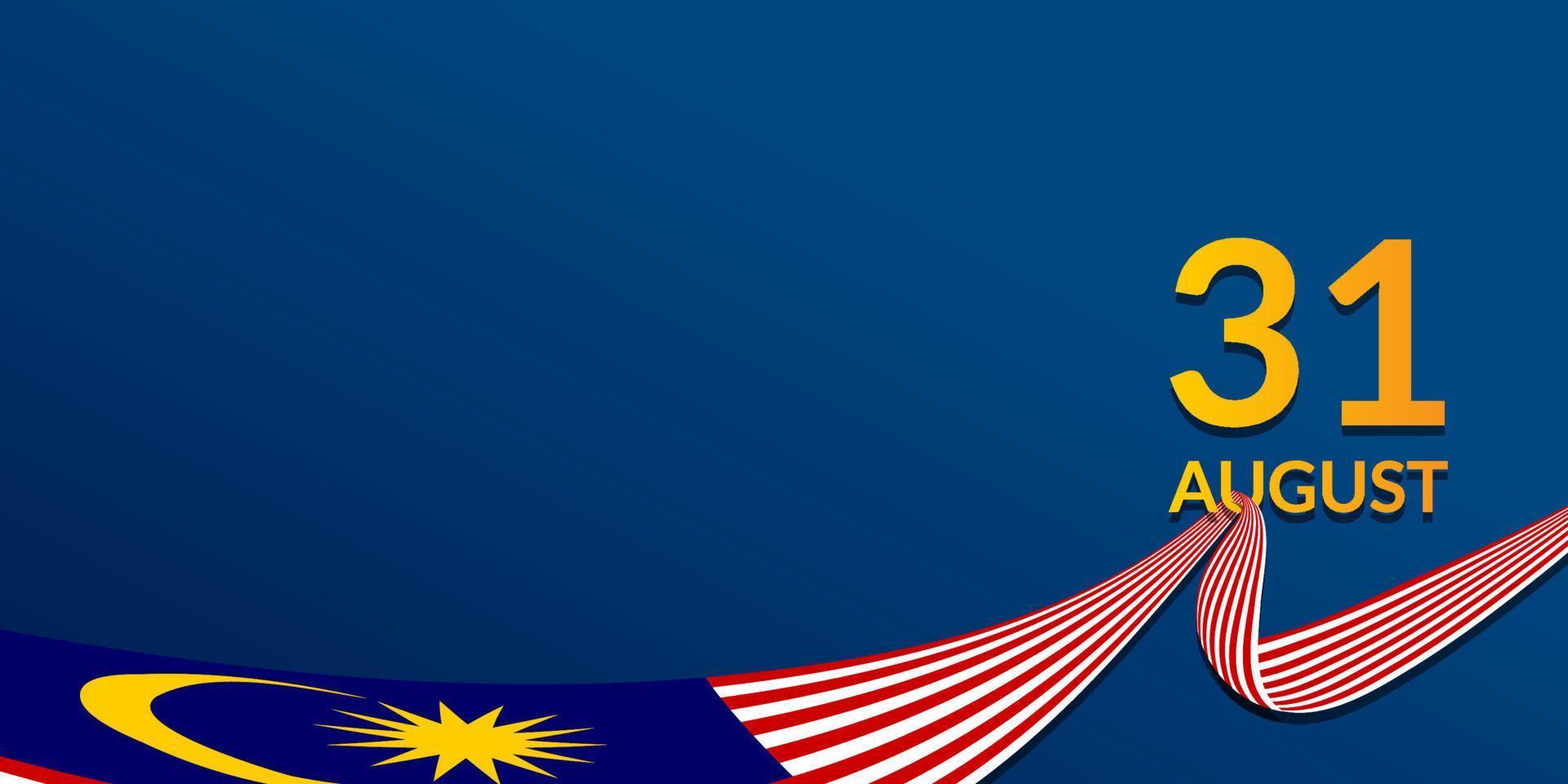 malaysia självständighetsdagen bakgrund för presentation och banner design vektor