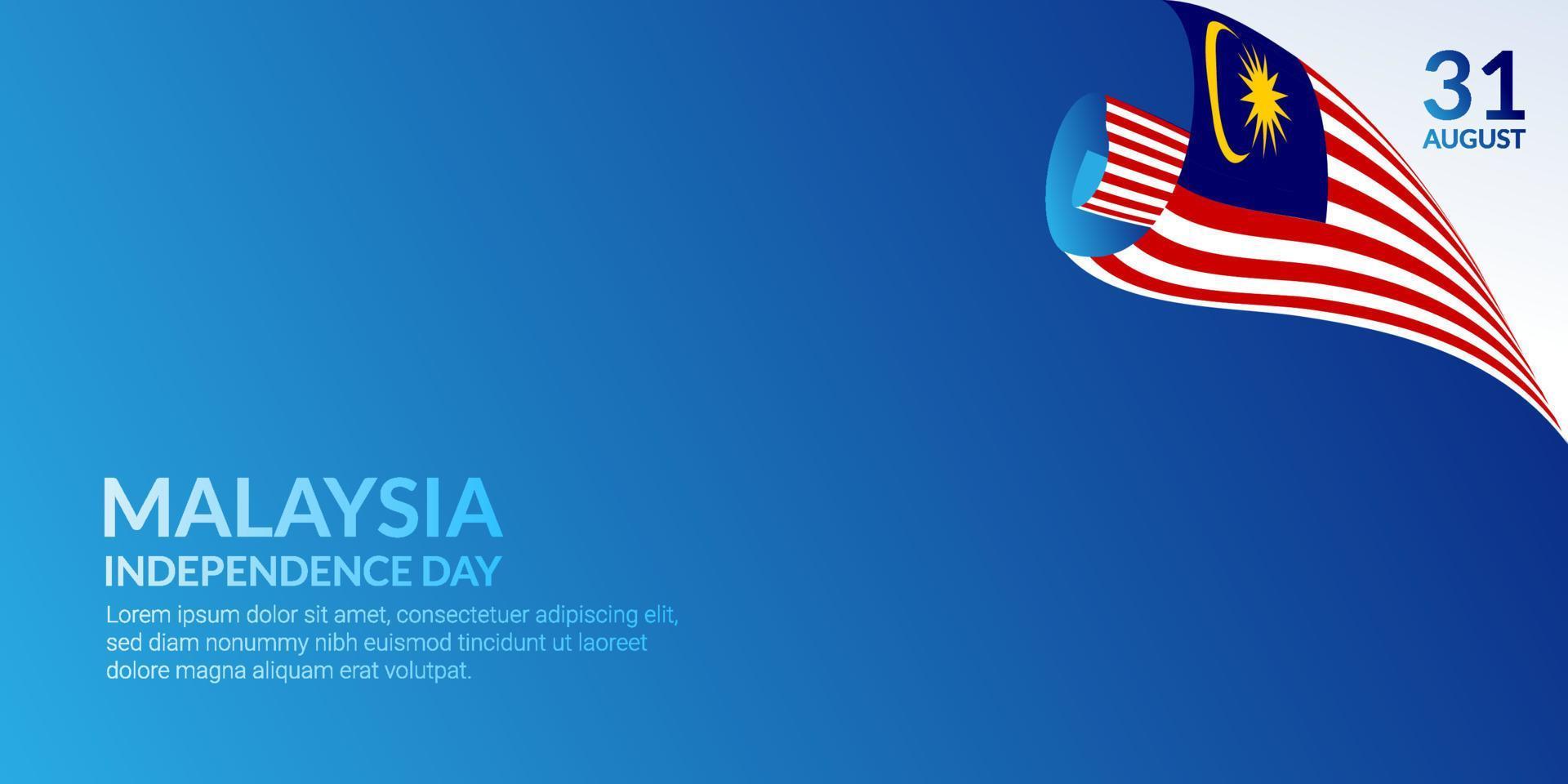 malaysia självständighetsdagen bakgrund för presentation och banner design vektor