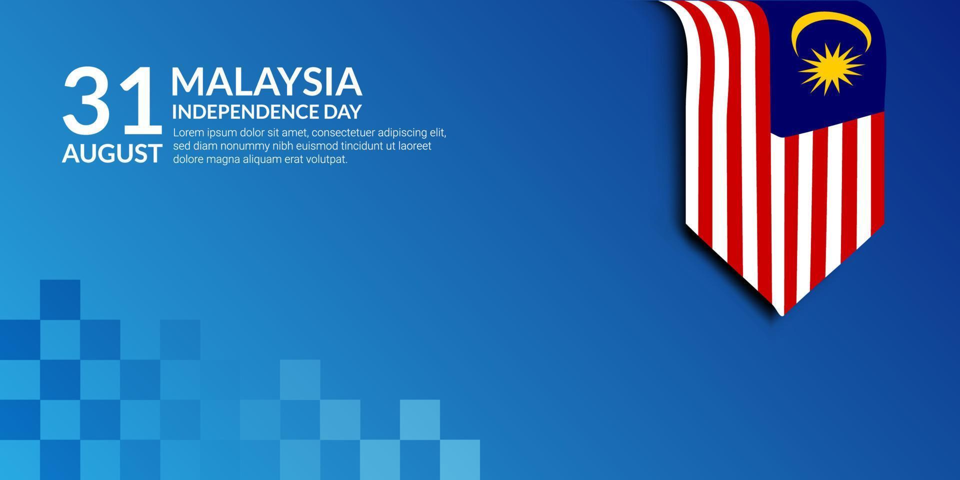 malaysia självständighetsdagen bakgrund för presentation och banner design vektor