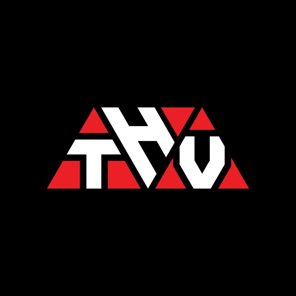 thv-Dreieck-Buchstaben-Logo-Design mit Dreiecksform. thv-Dreieck-Logo-Design-Monogramm. thv-Dreieck-Vektor-Logo-Vorlage mit roter Farbe. Das dreieckige Logo von Thv ist ein einfaches, elegantes und luxuriöses Logo. thv vektor