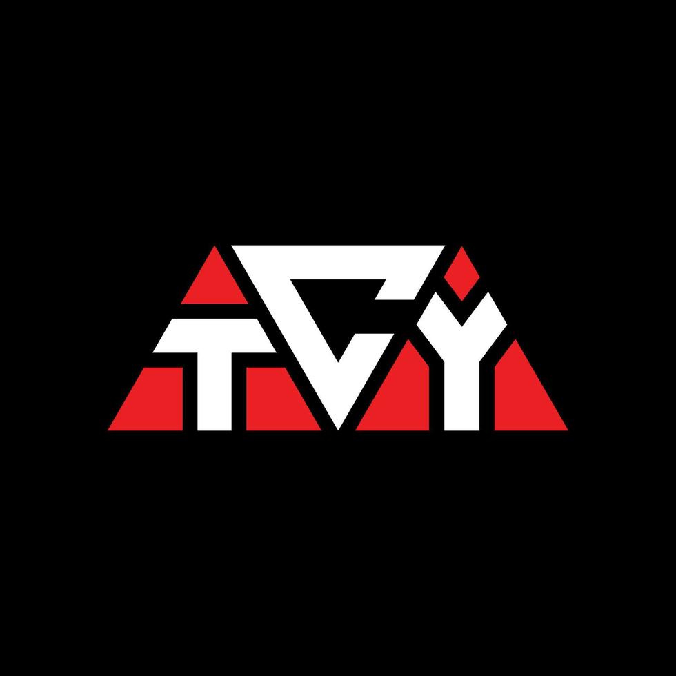 tcy triangel bokstavslogotypdesign med triangelform. tcy triangel logotyp design monogram. tcy triangel vektor logotyp mall med röd färg. tcy triangulär logotyp enkel, elegant och lyxig logotyp. tcy