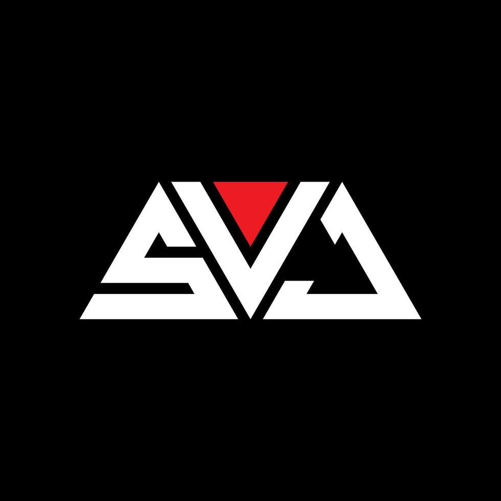 SVJ-Dreieck-Buchstaben-Logo-Design mit Dreiecksform. SVJ-Dreieck-Logo-Design-Monogramm. SVJ-Dreieck-Vektor-Logo-Vorlage mit roter Farbe. svj dreieckiges Logo einfaches, elegantes und luxuriöses Logo. svj vektor