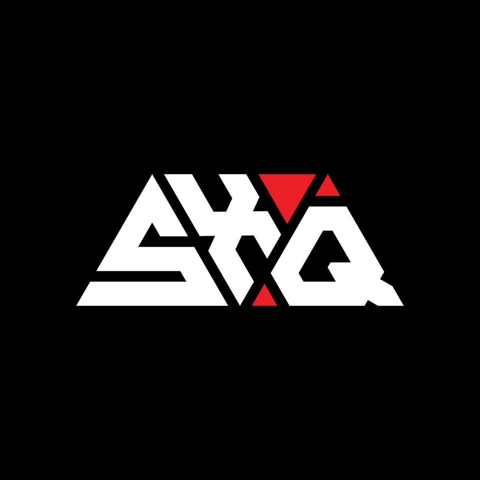 sxq-Dreieck-Buchstaben-Logo-Design mit Dreiecksform. sxq-Dreieck-Logo-Design-Monogramm. sxq-Dreieck-Vektor-Logo-Vorlage mit roter Farbe. sxq dreieckiges Logo einfaches, elegantes und luxuriöses Logo. sxq vektor