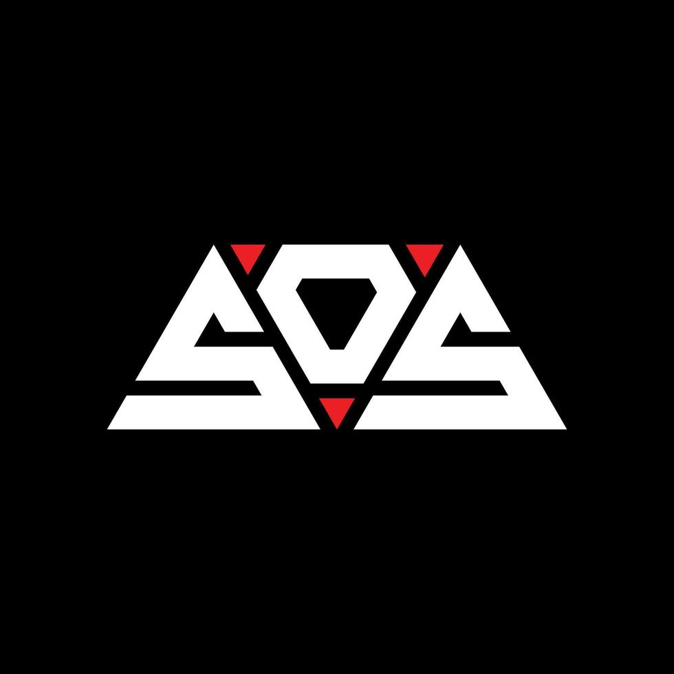 SOS-Dreieck-Buchstaben-Logo-Design mit Dreiecksform. SOS-Dreieck-Logo-Design-Monogramm. SOS-Dreieck-Vektor-Logo-Vorlage mit roter Farbe. sos dreieckiges logo einfaches, elegantes und luxuriöses logo. SOS vektor