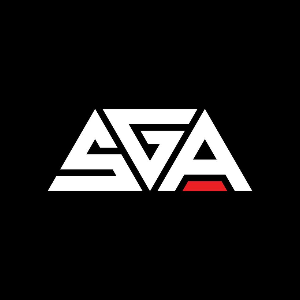 sga-Dreieck-Buchstaben-Logo-Design mit Dreiecksform. Sga-Dreieck-Logo-Design-Monogramm. SGA-Dreieck-Vektor-Logo-Vorlage mit roter Farbe. sga dreieckiges Logo einfaches, elegantes und luxuriöses Logo. sga vektor
