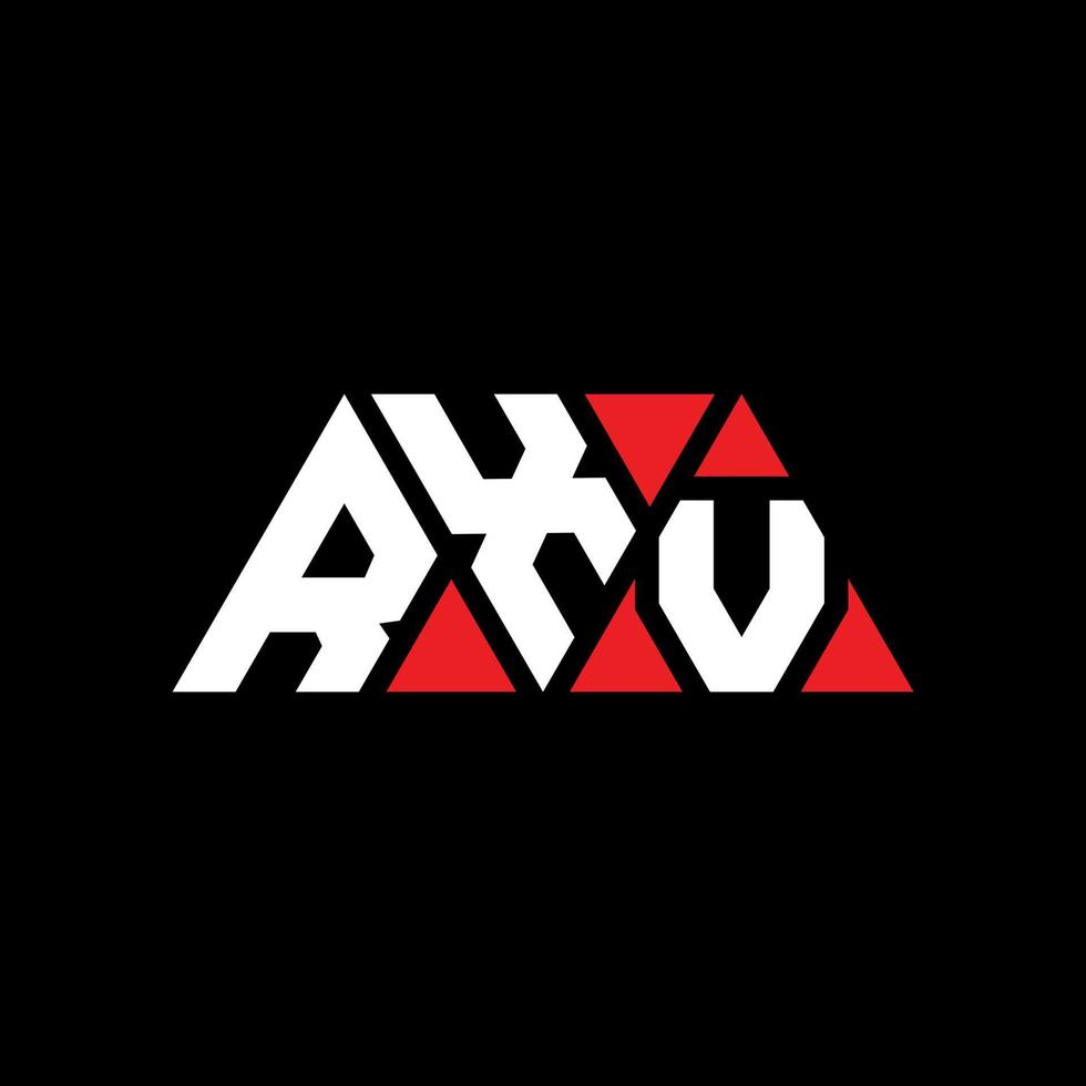 rxv-Dreieck-Buchstaben-Logo-Design mit Dreiecksform. rxv dreieck logo design monogramm. rxv-Dreieck-Vektor-Logo-Vorlage mit roter Farbe. rxv dreieckiges logo einfaches, elegantes und luxuriöses logo. rxv vektor