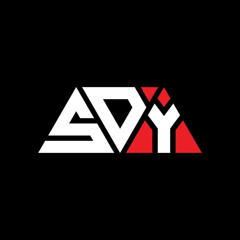 Sdy-Dreieck-Buchstaben-Logo-Design mit Dreiecksform. sdy-Dreieck-Logo-Design-Monogramm. Sdy-Dreieck-Vektor-Logo-Vorlage mit roter Farbe. sdy dreieckiges Logo einfaches, elegantes und luxuriöses Logo. sdy vektor