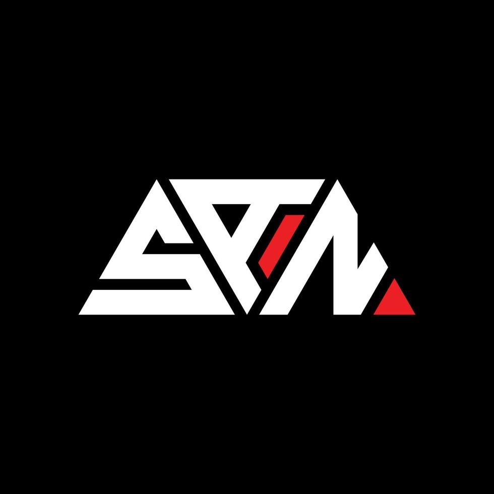 San-Dreieck-Buchstaben-Logo-Design mit Dreiecksform. San-Dreieck-Logo-Design-Monogramm. San-Dreieck-Vektor-Logo-Vorlage mit roter Farbe. san dreieckiges logo einfaches, elegantes und luxuriöses logo. San vektor